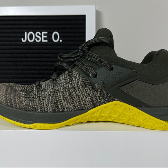 NIKE METCON FLYKNIT 3 SEQUOIA BRIGHT CITRON MENS WEIGHTLIFTING TRAINING SHOES SI - Picture 8 of 10